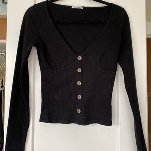 Reformation v-neck button up shirt